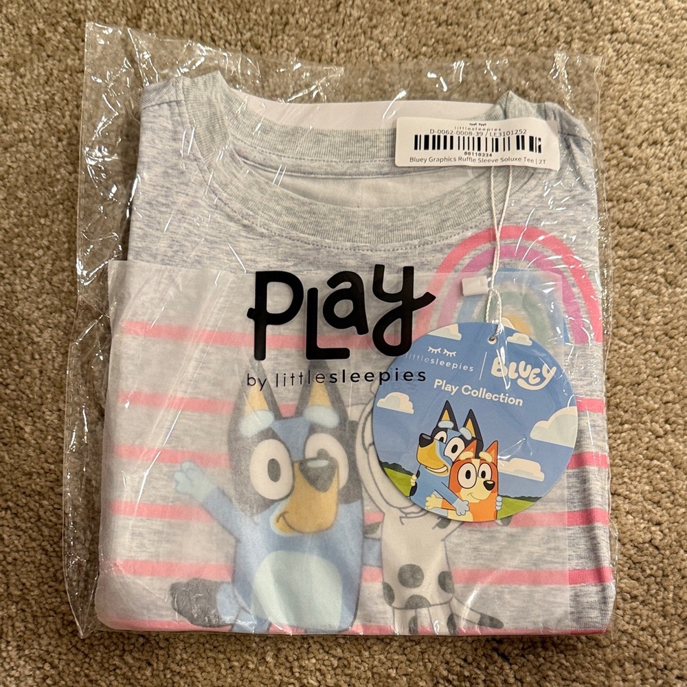 Little Sleepies Bluey Play ruffle short sleeve shirt